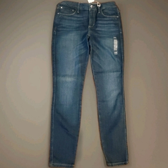 Guess Soft Luxe Sexy Curve Straight Leg Mid Rise 5 Pocket  Rose Gold Tab Jeans - Picture 1 of 6